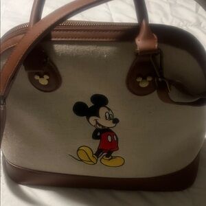 Disney Mickey Mouse Brown and Cream Satchel